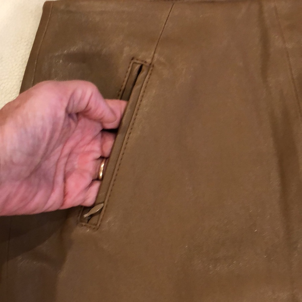 Talbots NWT Tan Leather Skirt - Picture 8 of 8